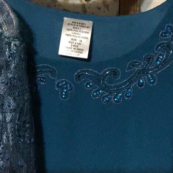 Women’s 3pc Skirt Set Teal Blue 16 - Picture 3 of 5